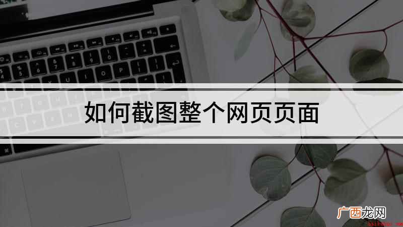 如何截图整个网页页面