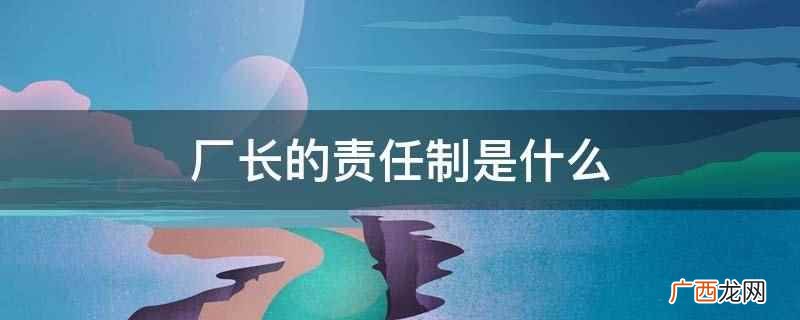 厂长的责任制是什么
