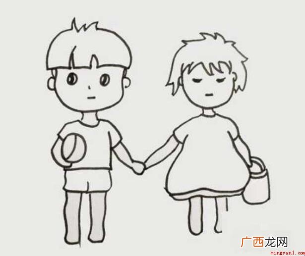 波妞和宗介简笔画怎么画