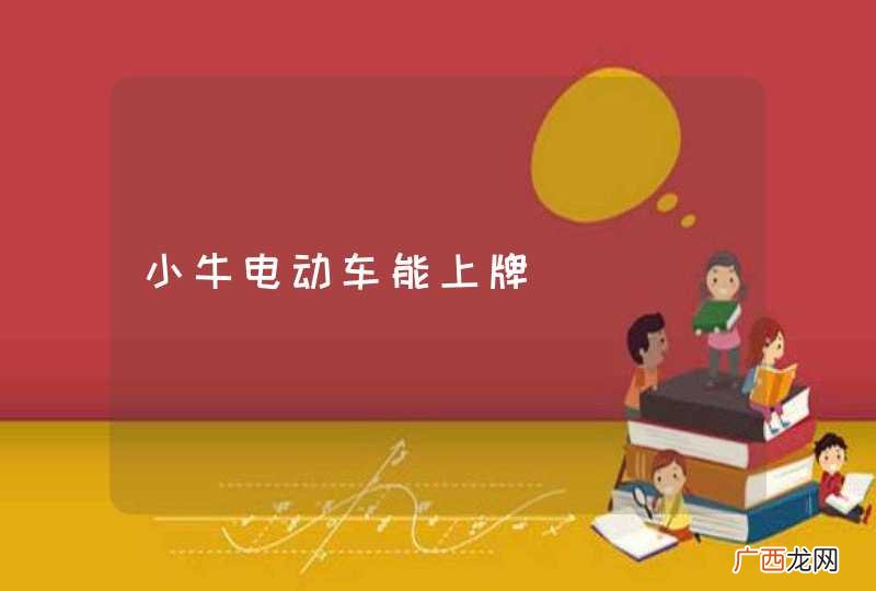 小牛电动车能上牌