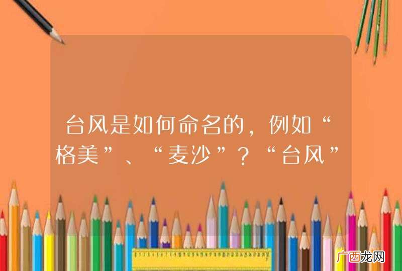 台风是如何命名的，例如“格美”、“麦沙”？“台风”这个词本身又是从何而来？