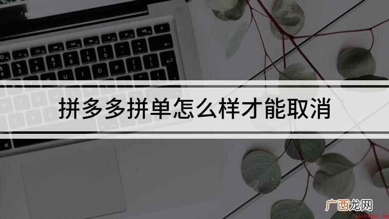 拼多多拼单怎么样才能取消