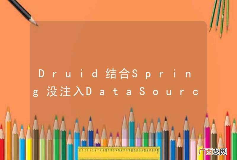Druid结合Spring没注入DataSource,求解