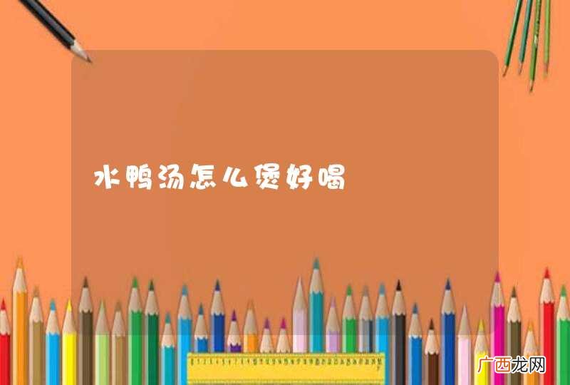 水鸭汤怎么煲好喝