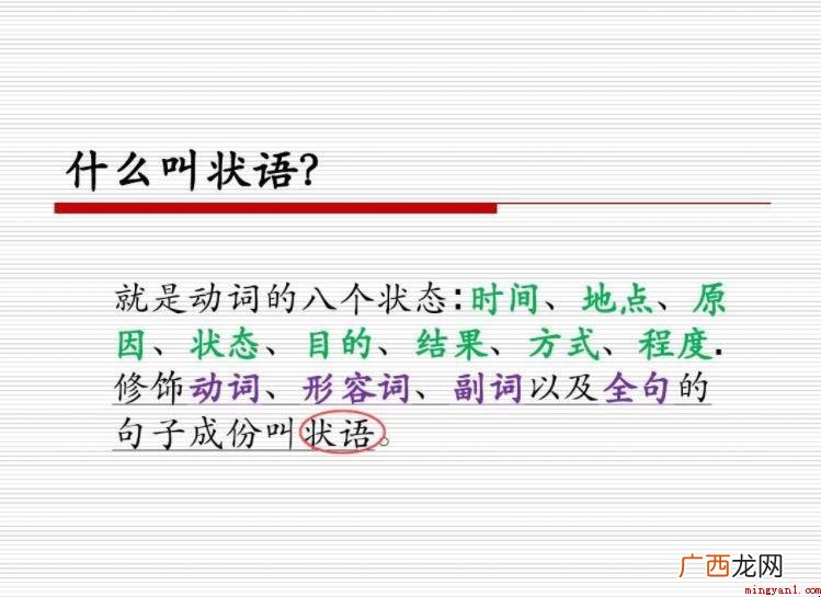 英文老师上课会提及各式各样的“状语” 什么是状语
