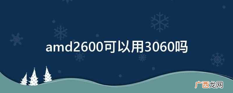 amd2600可以用3060吗