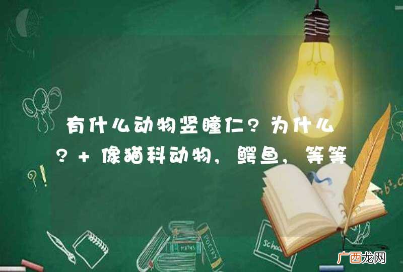 有什么动物竖瞳仁?为什么? 像猫科动物,鳄鱼,等等瞳仁是竖直的……还有? 为什么?