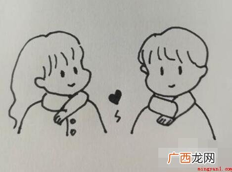 怎样用简笔画画一对小情侣