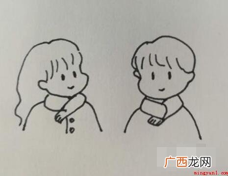 怎样用简笔画画一对小情侣