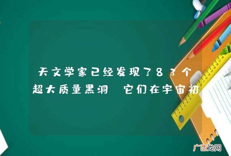 天文学家已经发现了83个超大质量黑洞 它们在宇宙初期由宇宙产生