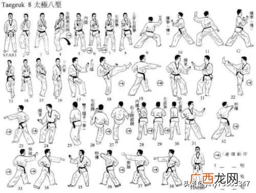 跆拳道太极八章的动作分解,跆拳道八章零基础教学？