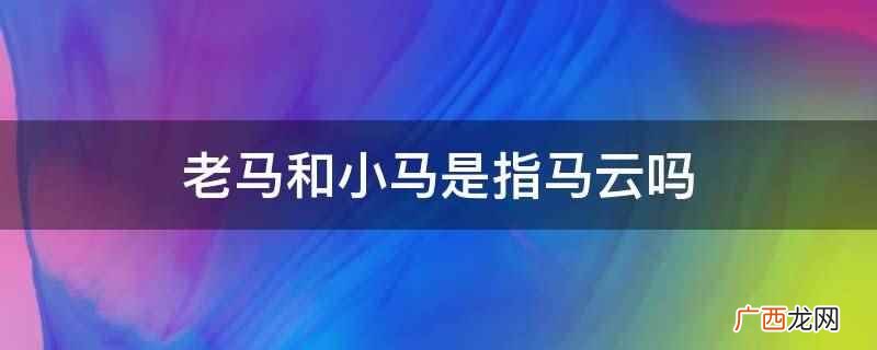 三马指的是马云、马化腾和马明哲这三人 老马和小马是指马云吗