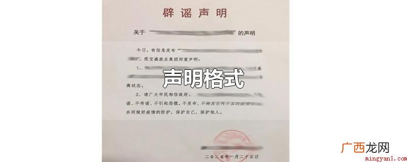 声明格式一般为:标题、正文和尾部。标题可以只写 声明格式