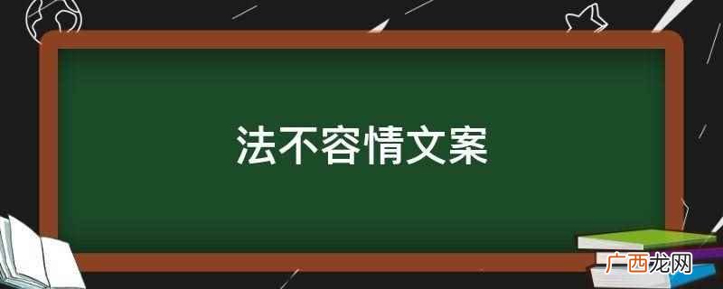 法不容情文案