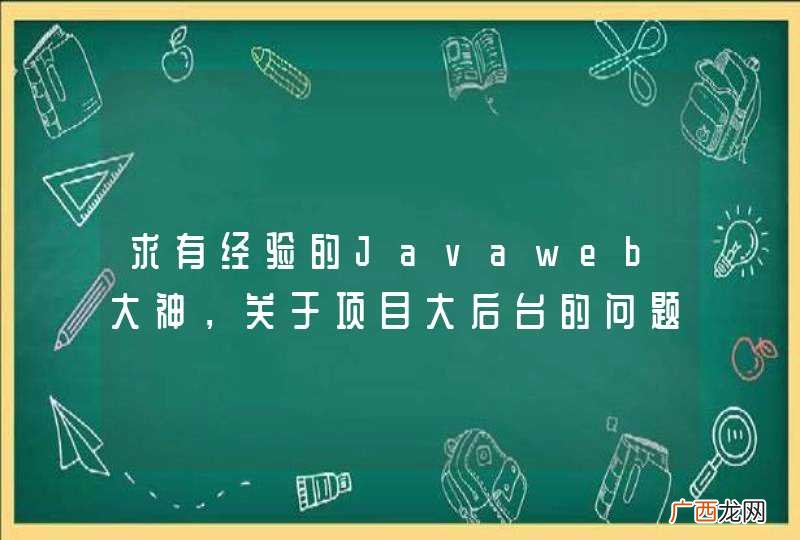 求有经验的Javaweb大神，关于项目大后台的问题！！