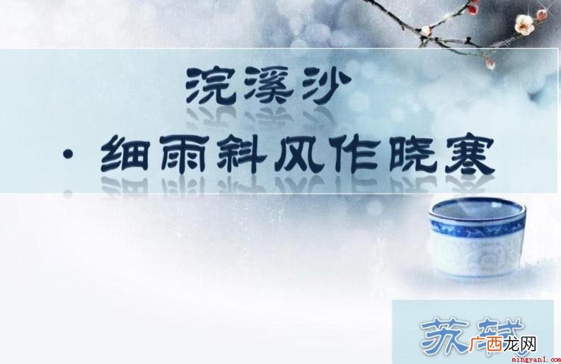 《浣溪沙·细雨斜风作晓寒》原文是啥 《浣溪沙·细雨斜风作晓寒》原文是什么