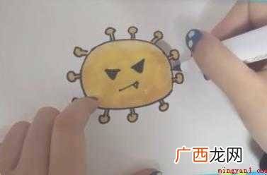 新冠病毒模样简笔画怎么画