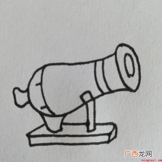 大炮的简笔画怎么画 画出大炮炮的支架 大炮的简笔画怎么画