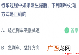 行车过程中发生爆胎下列哪种处理方式是正确的