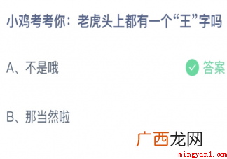 老虎头上都有一个王字吗正确答案 老虎头上都有一个王字吗