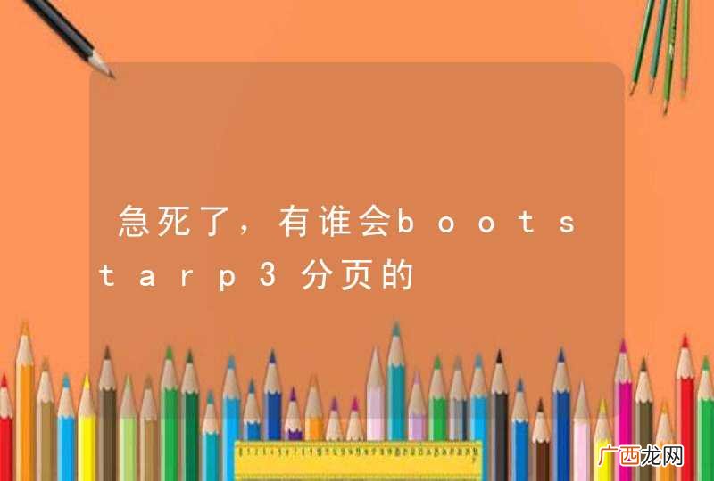 急死了，有谁会bootstarp3分页的