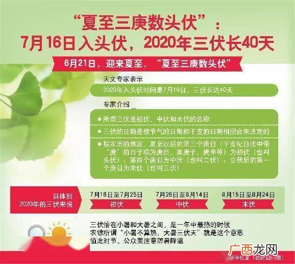 头伏是几月几号2020,大伏天几号?