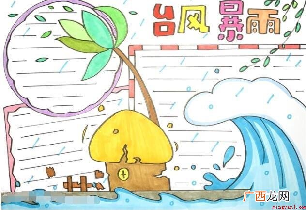 台风暴雨的手抄报怎么画