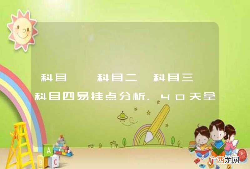 科目一、科目二、科目三、科目四易挂点分析，40天拿证不是梦！