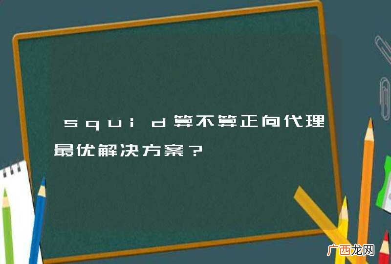 squid算不算正向代理最优解决方案？