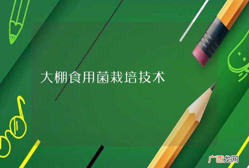 大棚食用菌栽培技术