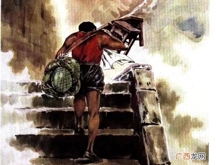 挑山工是干什么的,挑山工四字词语和修辞手法？