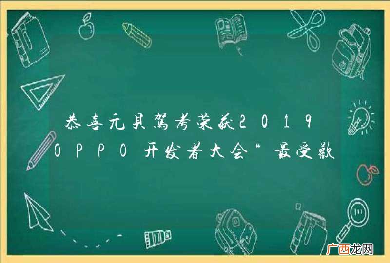 恭喜元贝驾考荣获2019OPPO开发者大会“最受欢迎合作伙伴”！