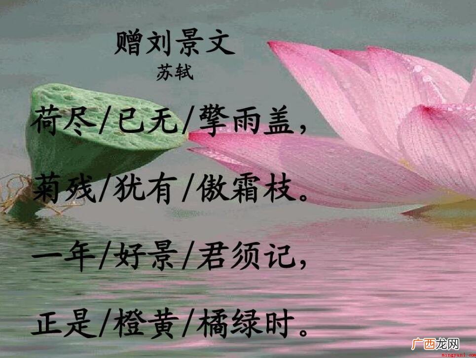 《赠刘景文》是一首什么诗