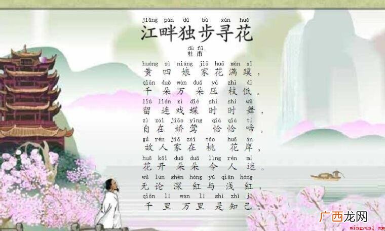 《江畔独步寻花》是一首什么诗