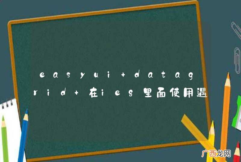 easyui datagrid 在ie8里面使用遇到问题