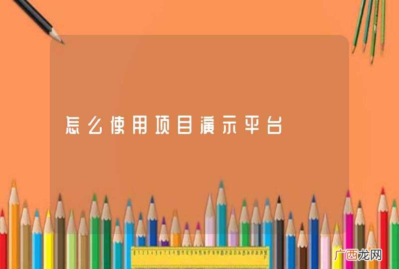 怎么使用项目演示平台