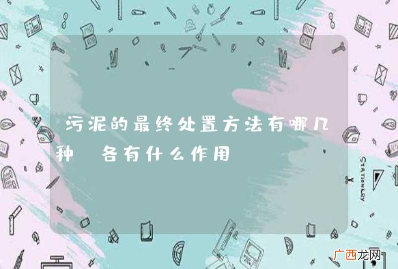 污泥的最终处置方法有哪几种?各有什么作用