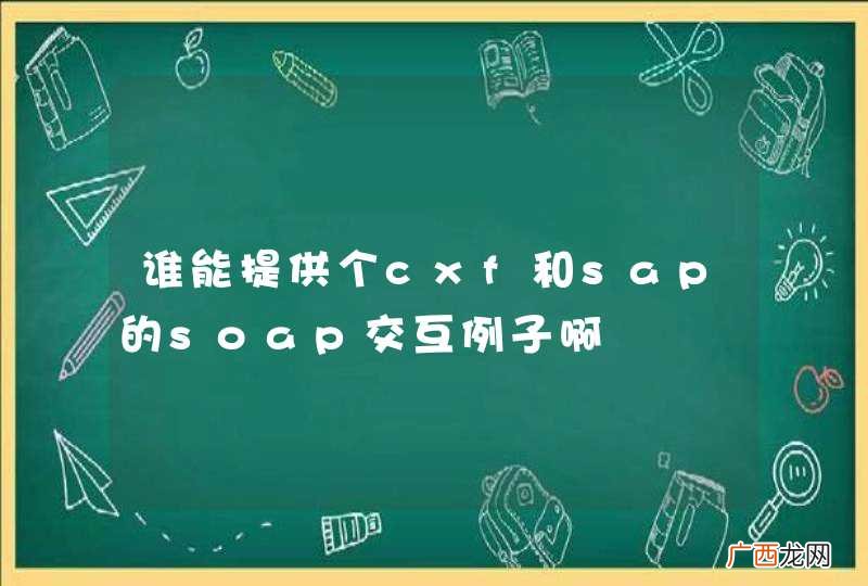 谁能提供个cxf和sap的soap交互例子啊