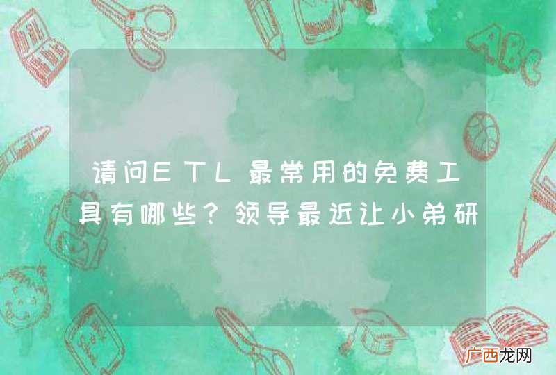 请问ETL最常用的免费工具有哪些？领导最近让小弟研究一下
