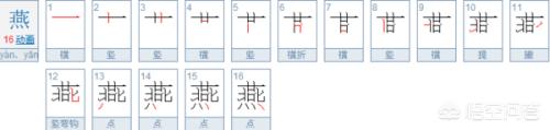 燕的笔顺燕的笔顺是什么,燕的笔画笔顺怎么写？
