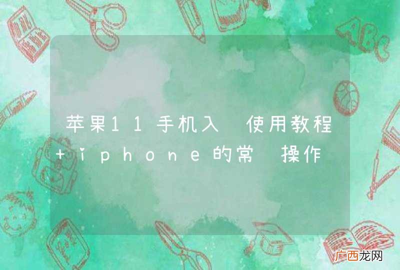 苹果11手机入门使用教程 iphone的常规操作