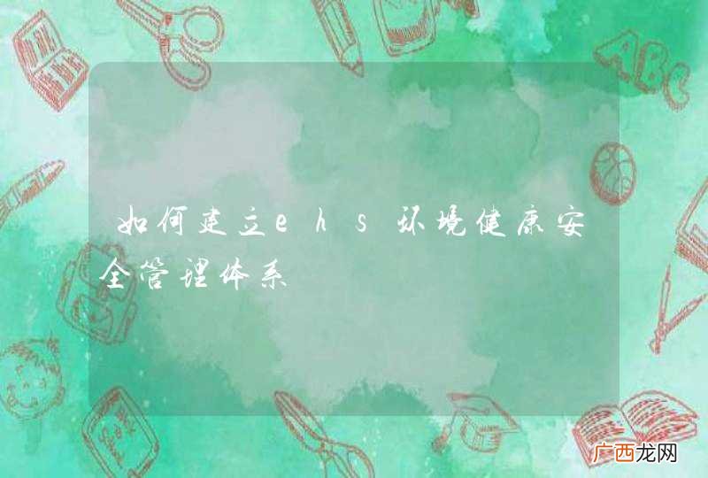 如何建立ehs环境健康安全管理体系