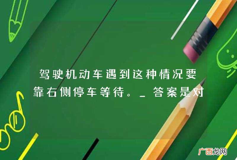 驾驶机动车遇到这种情况要靠右侧停车等待。_答案是对