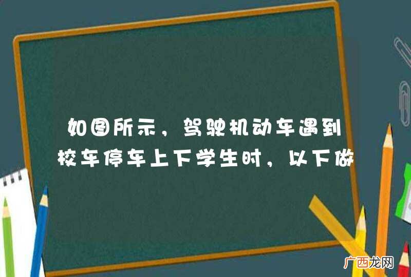如图所示，驾驶机动车遇到校车停车上下学生时，以下做法正确的是什么？A、停车等待B、借对向车道绕行C、鸣喇叭催促D、变换远近光灯示意学生让行_答案是A