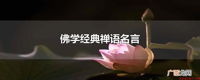 佛学经典禅语名言有哪些 佛学经典禅语名言