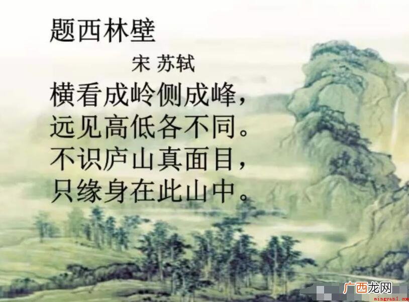 《题西林壁》古诗的意思是什么