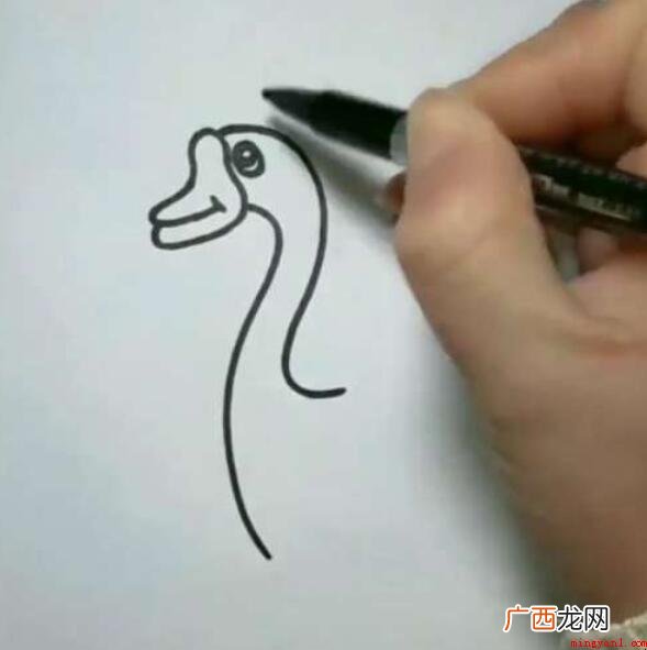 大白鹅简笔画怎么画 画出大鹅的眼睛 大白鹅简笔画怎么画