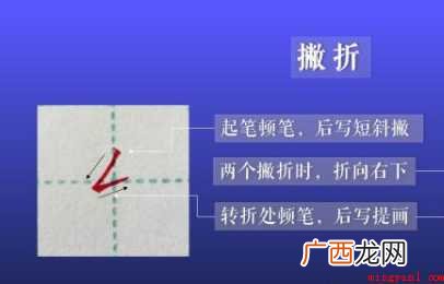 怎样正确写撇折