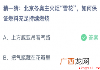 蚂蚁庄园2月17日答案：北京冬奥主火炬雪花如何保证燃料充足持续燃烧