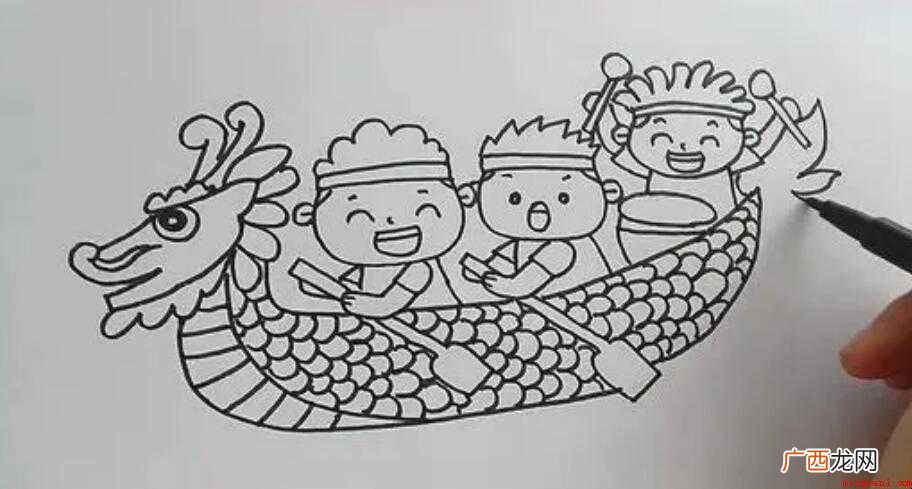 简笔画龙舟怎么画